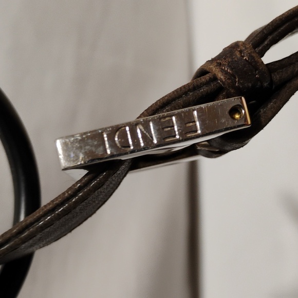 SALE! RARE! Auth FENDI Checkered Vintage Nylon Shoulder Bag W Dust Bag - Picture 6 of 15